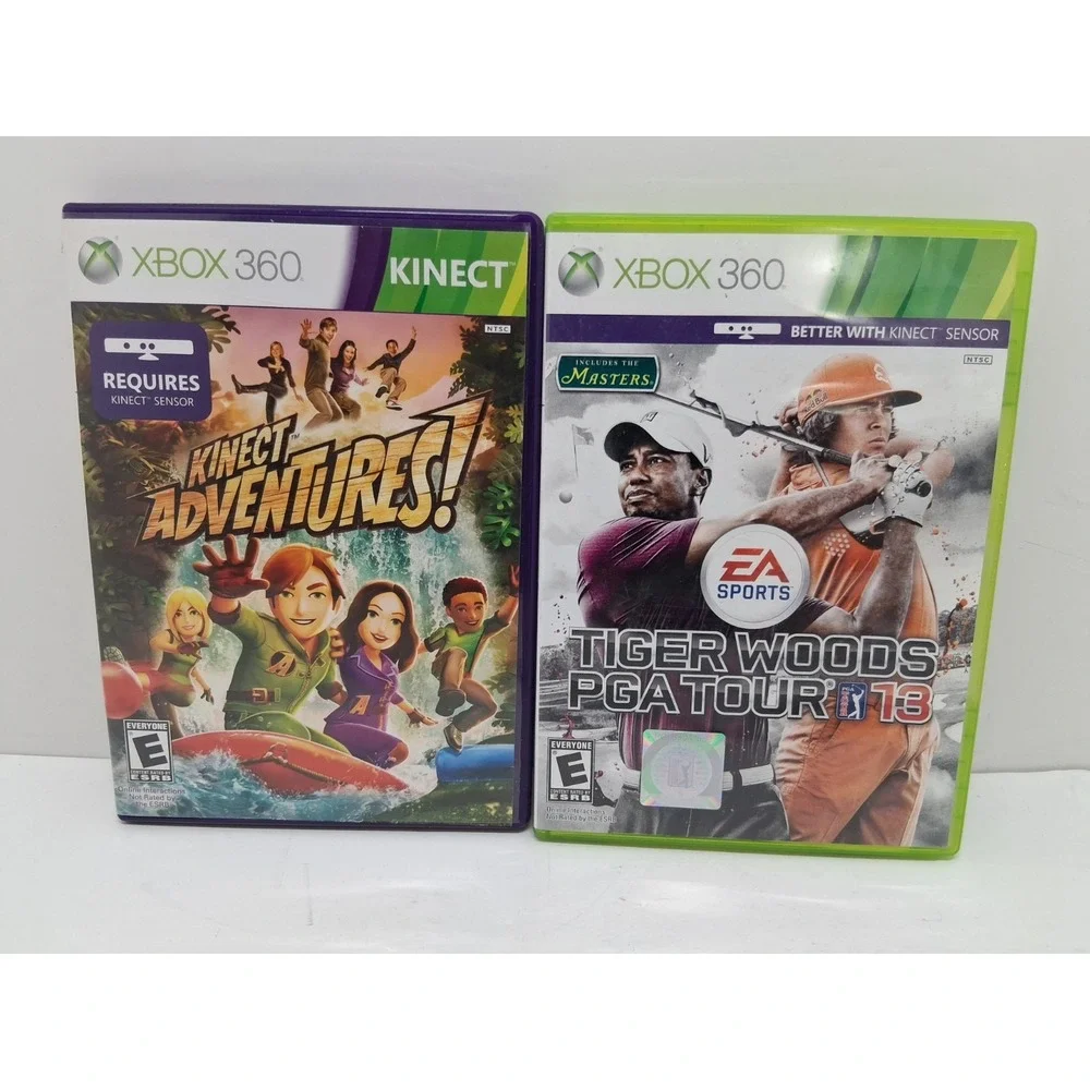 Xbox 360 Tiger Woods PGA Tour 13 & Kinect Adventures 2 Game Lot